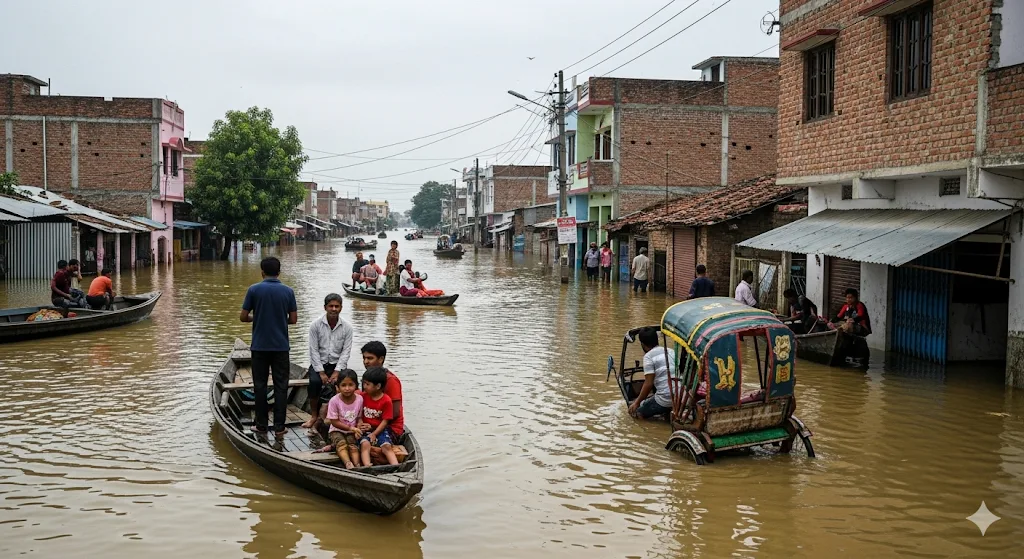 बाढ़ का कहर मुजफ्फरपुर में कोसी नदी के उफान से हालात गंभीर